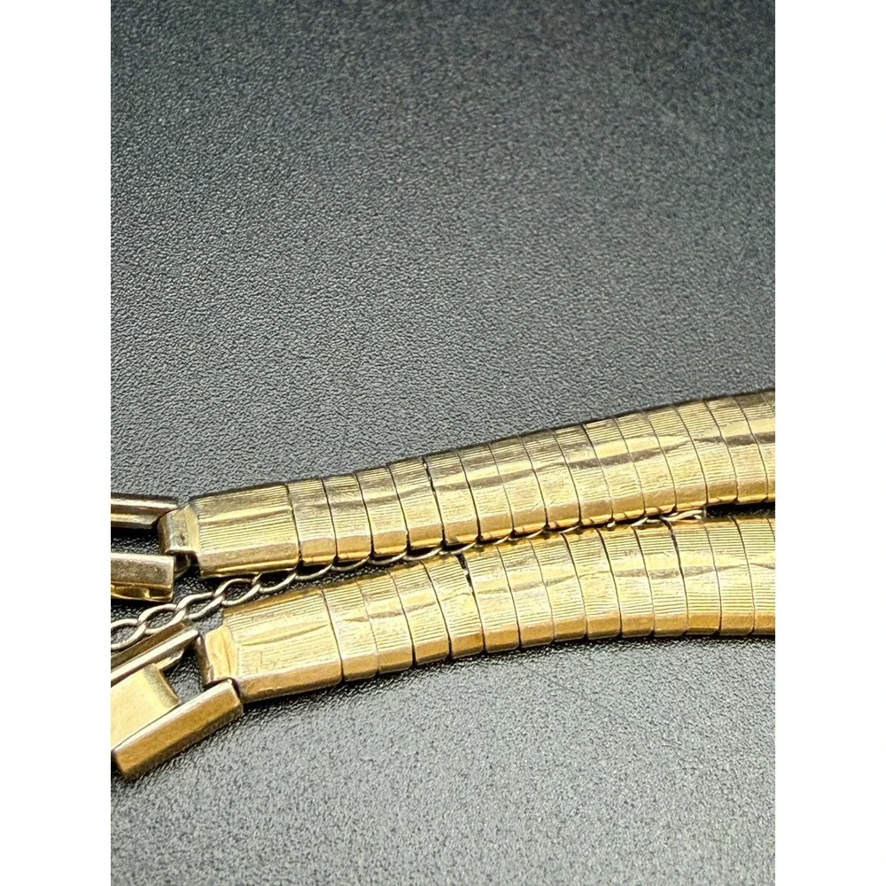 Kreisler Vintage Watch Band 1/20 10KT Gold Filled Textured Link Safety Chain USA